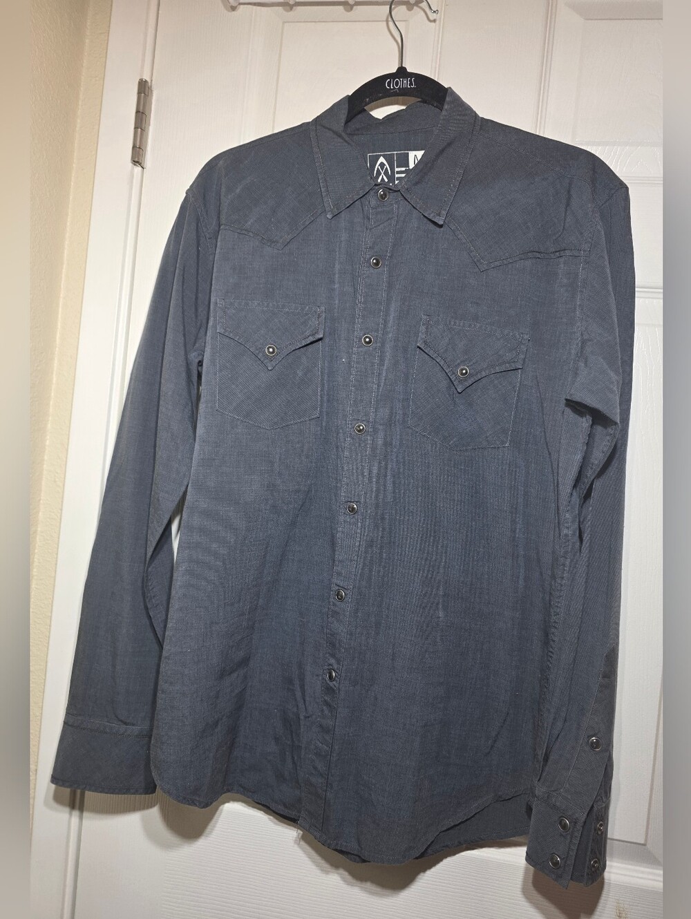 Takel Men's Western Snap Button Shirt Black Medium Made USA 100% Cotton